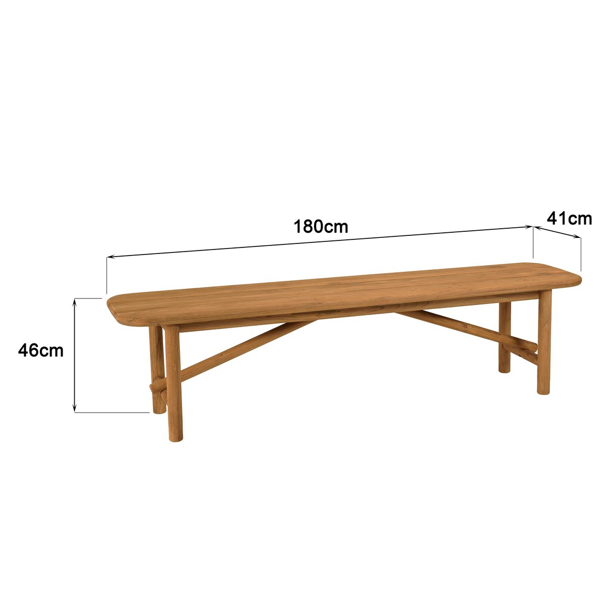Banc de jardin 180 cm en teck recyclé ORIA bois naturel, PIER IMPORT