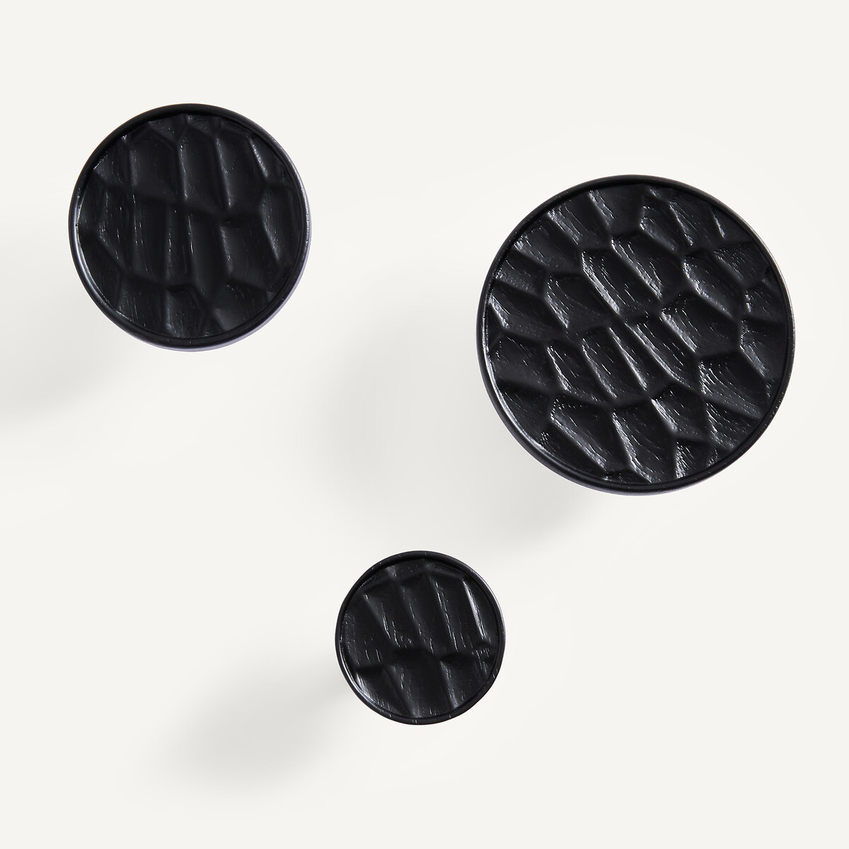 Lot de 3 patères en chêne teinté, HANGO chêne teinté noir, AM.PM