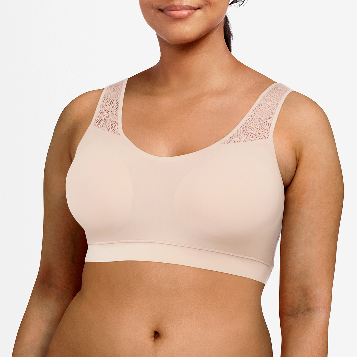 Brassière dentelle paddée SOFTSTRETCH beige doré, CHANTELLE