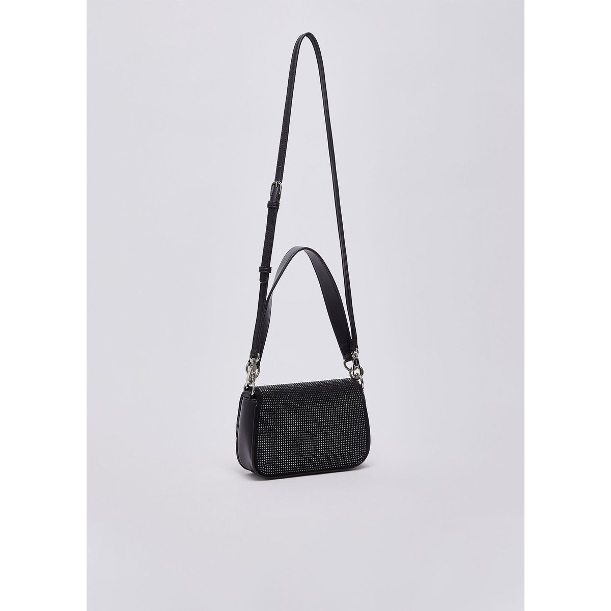 Sac porté épaule format petit avec charm noir, LIU JO