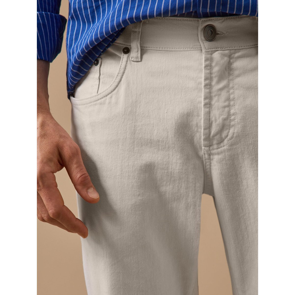 Jean regular  coton biologique denim blanc, CYRILLUS