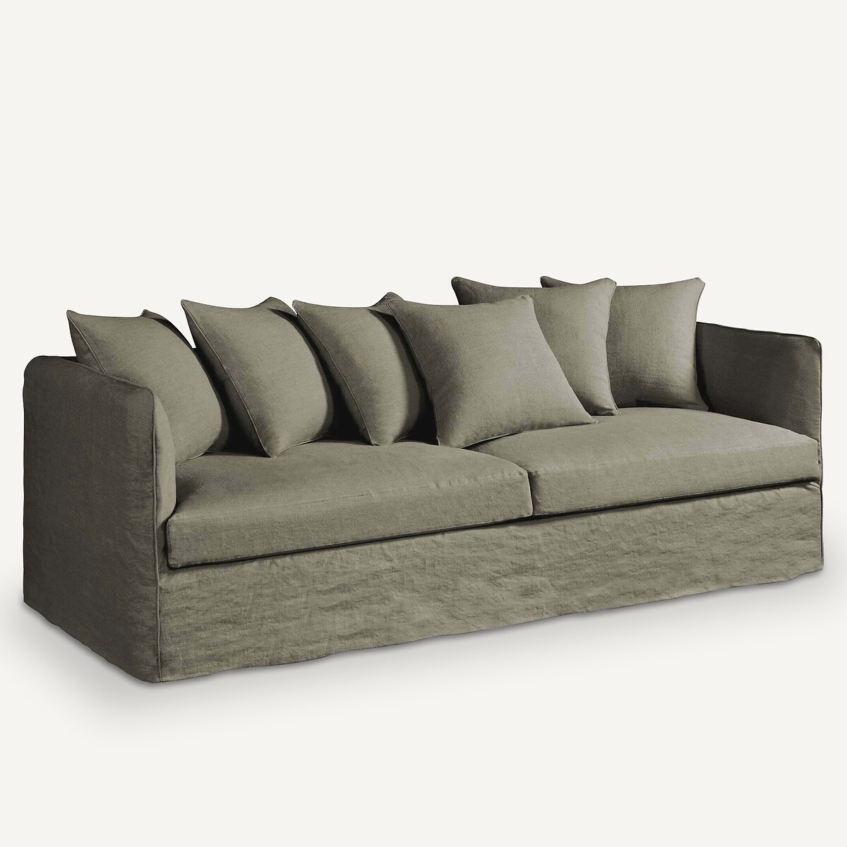 Fodera per divano lino spesso stonewashed Neo Chiquito corteccia, AM.PM