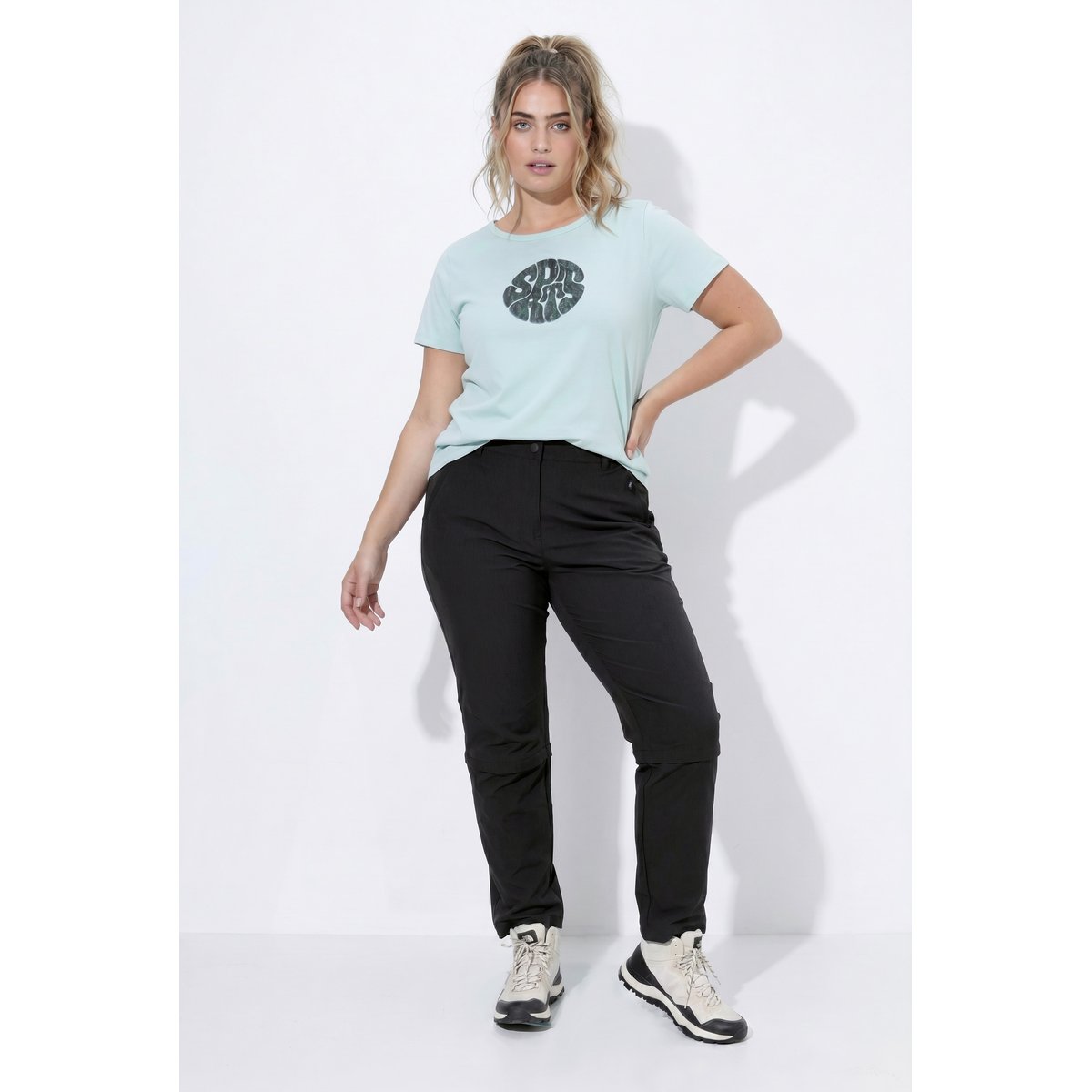 Pantalon technique, bas de jambe amovible noir, ULLA POPKEN