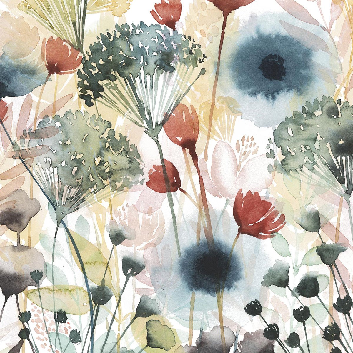 Papier peint fleurs bouquet des champs intissé, HEXOA