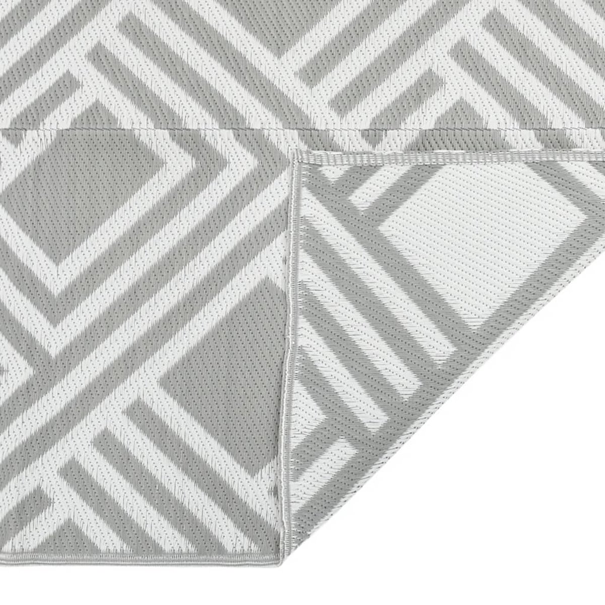 Tapis d’extérieur réversible motif graphique gris, HOME MAISON