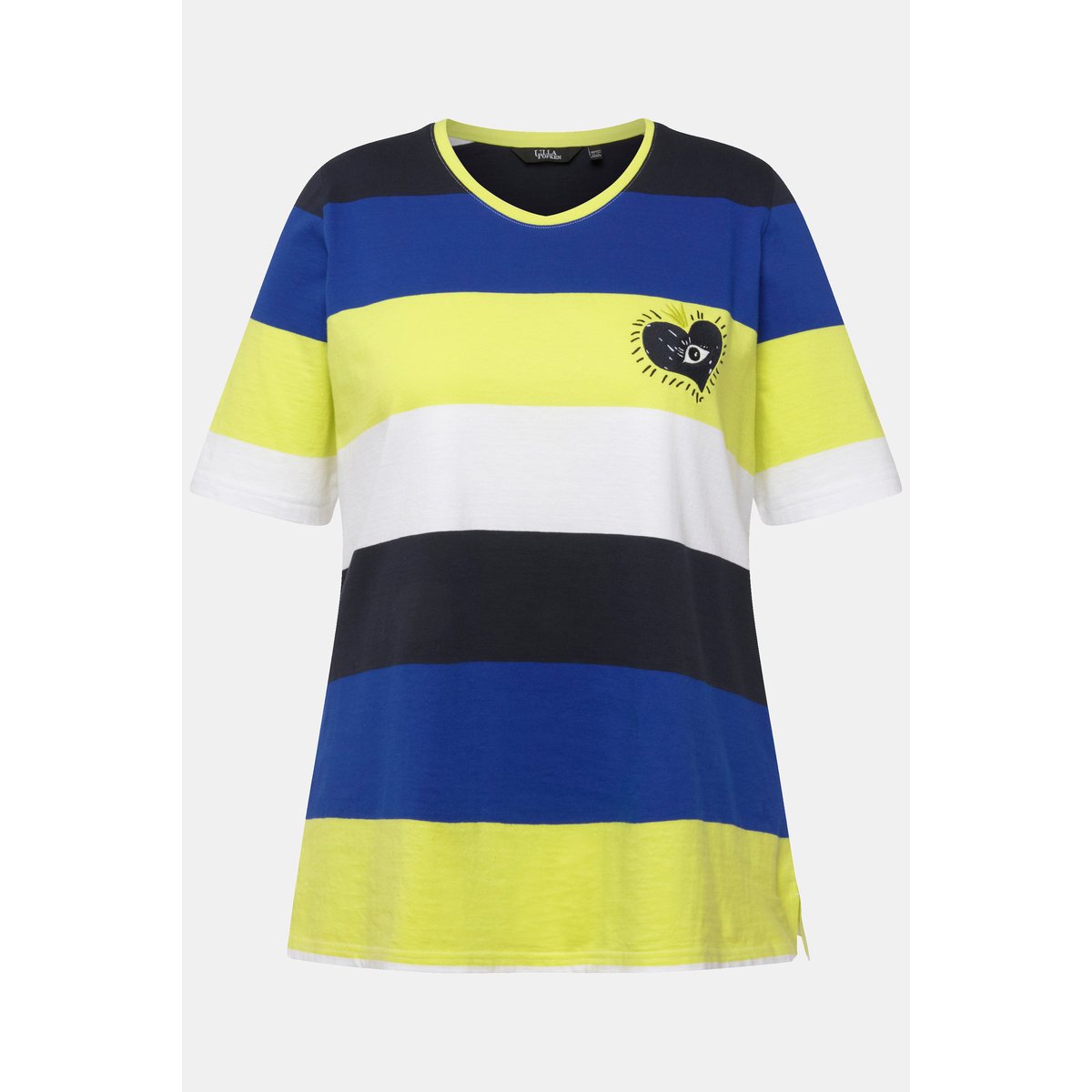 T-shirt à col rond et manches courtes. bleu cobalt, ULLA POPKEN