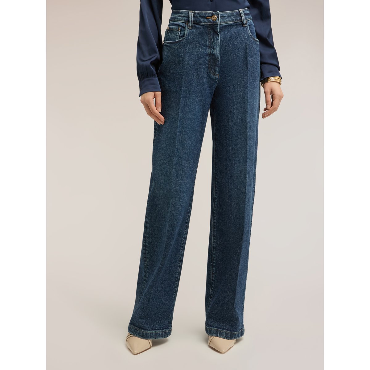 Jean à jambes larges bleu, MOTIVI