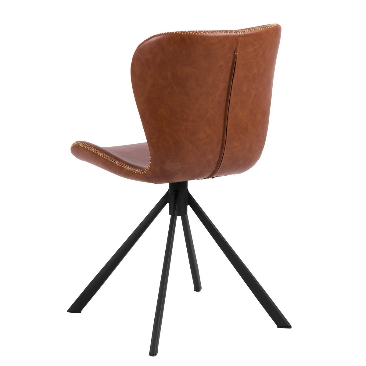 Chaise rotative en simili cuir - BOSTON marron, MATHI DESIGN