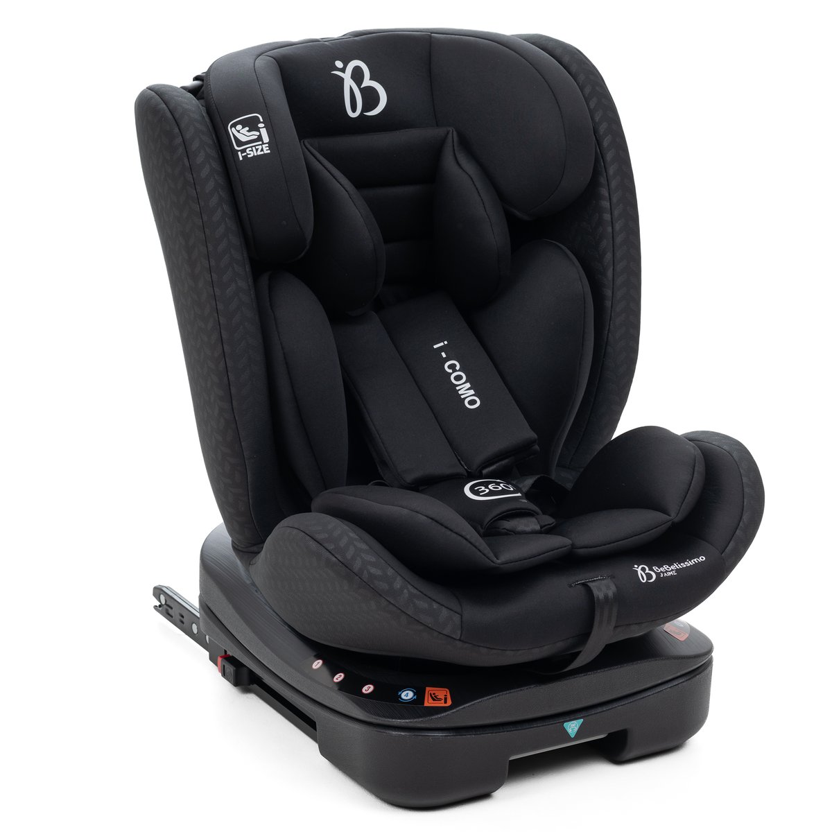 Bebelissimo - Siège auto Isofix - pivontant 360 ° - 40-150 cm - 0-36kg i- COMO noir couleur unique, BEBELISSIMO J'AIME