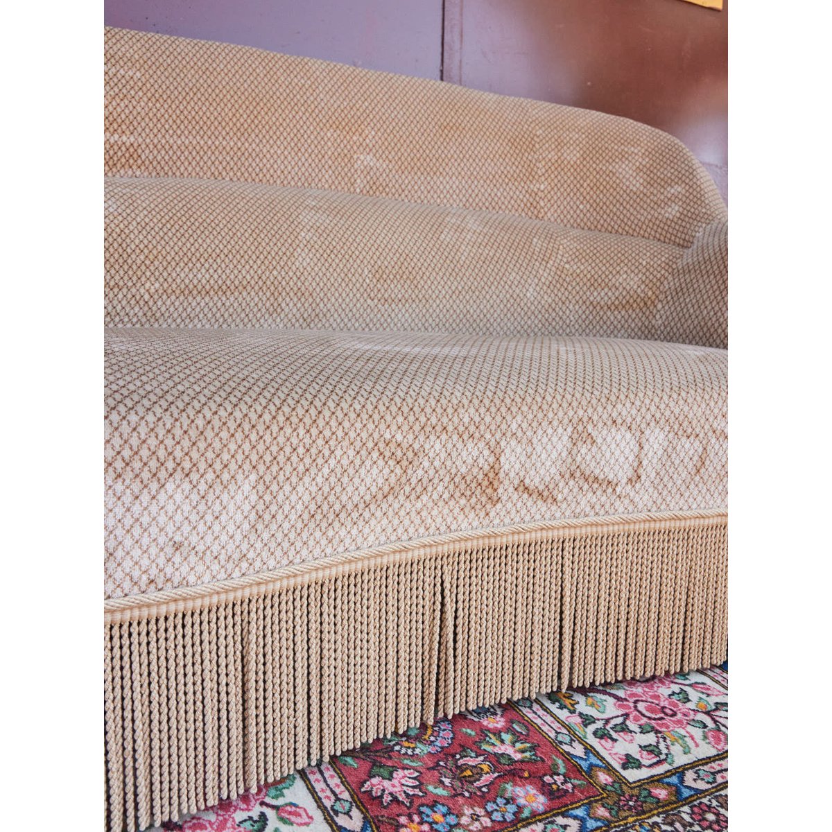 Banquette crapaud Martine N°51 - Bon état beige, DEBONGOUT