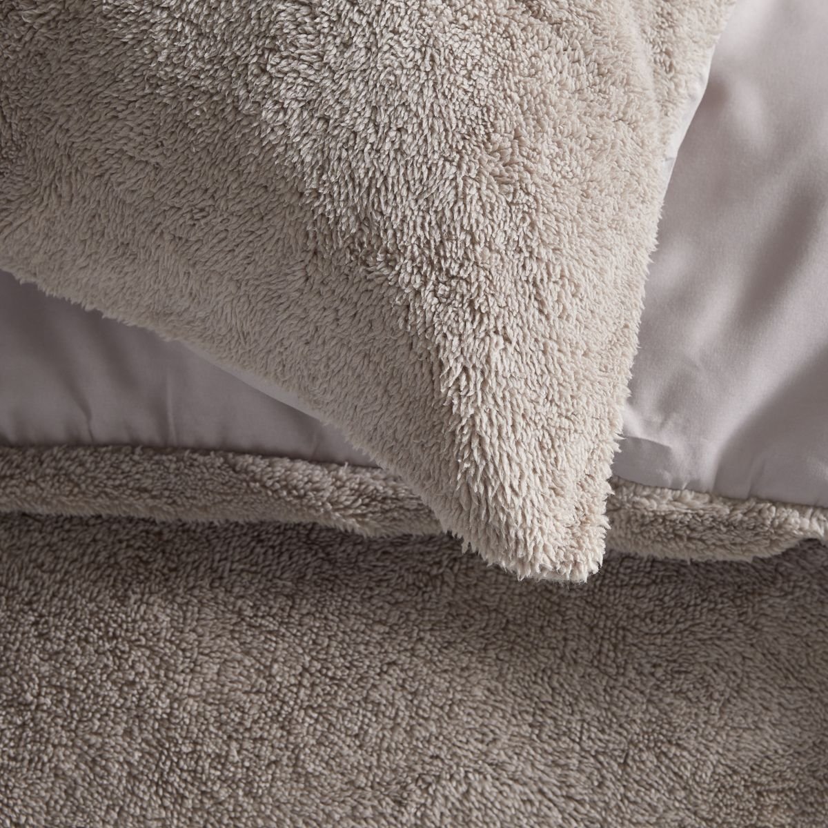 Parure de lit polaire teddy BIEN AU CHAUD beige, TODAY