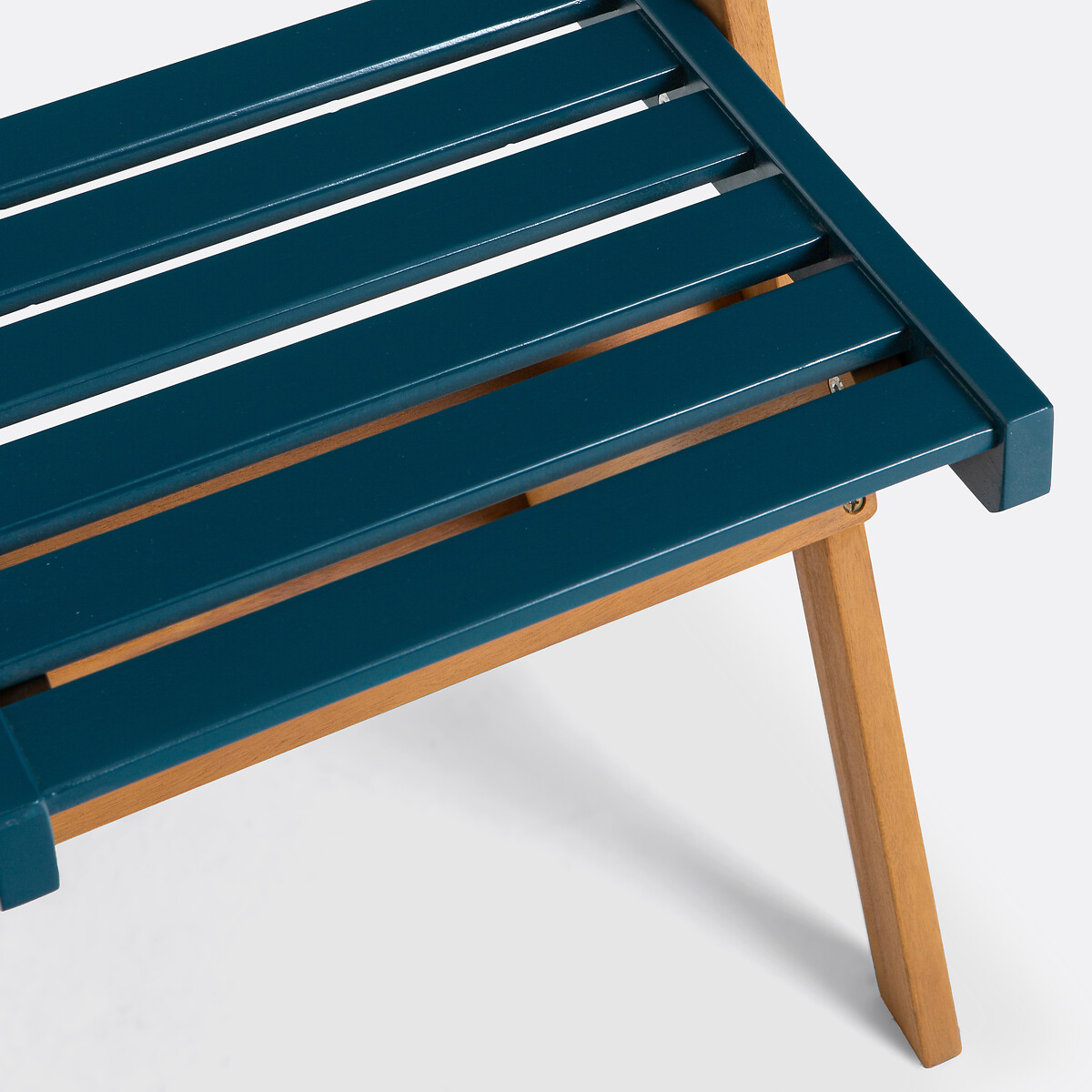 Dudena Acacia 2-Seater Folding Garden Set, Square Table and 2 Chairs prussian blue, LA REDOUTE INTERIEURS