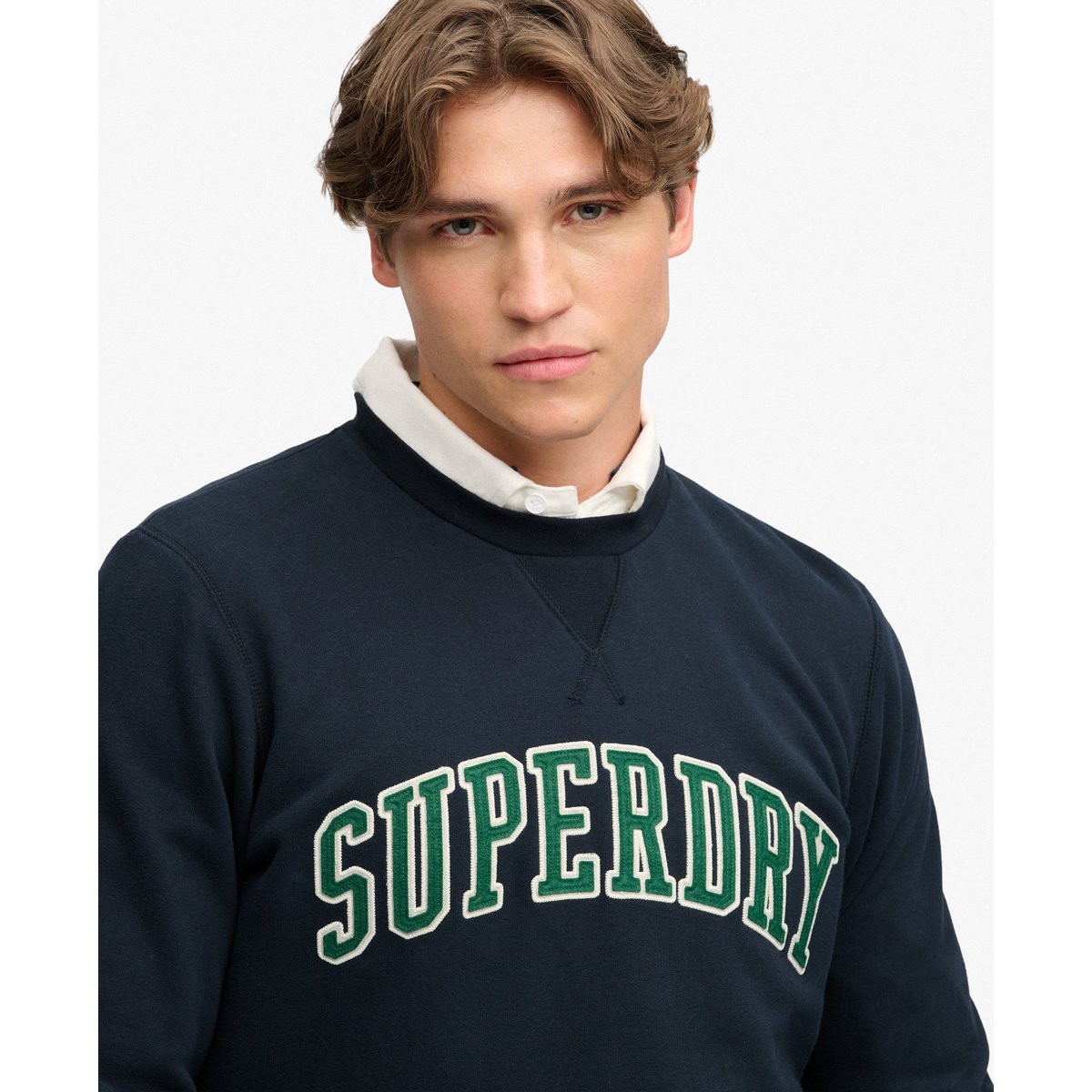 Sweat Athletic Applique Coupe Décontractée bleu marine éclipse, SUPERDRY