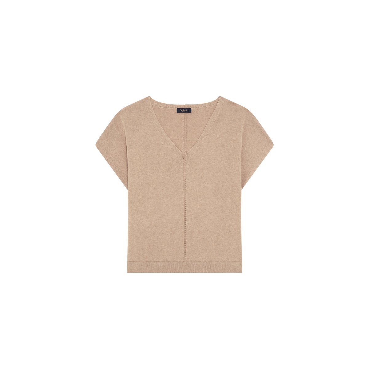 Pull ample col v MRACHEL marron clair, CAROLL