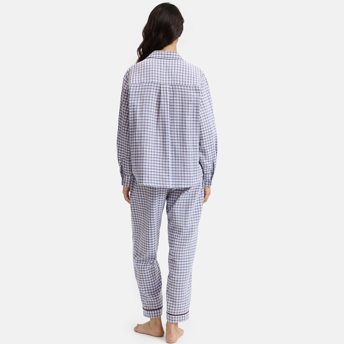 Pyjama en gaze de coton à carreaux, Signature MARGOT carreaux, LA REDOUTE COLLECTIONS