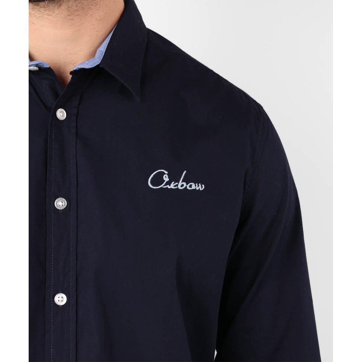 Chemise manches longues unie CAVIRO deep marine, OXBOW
