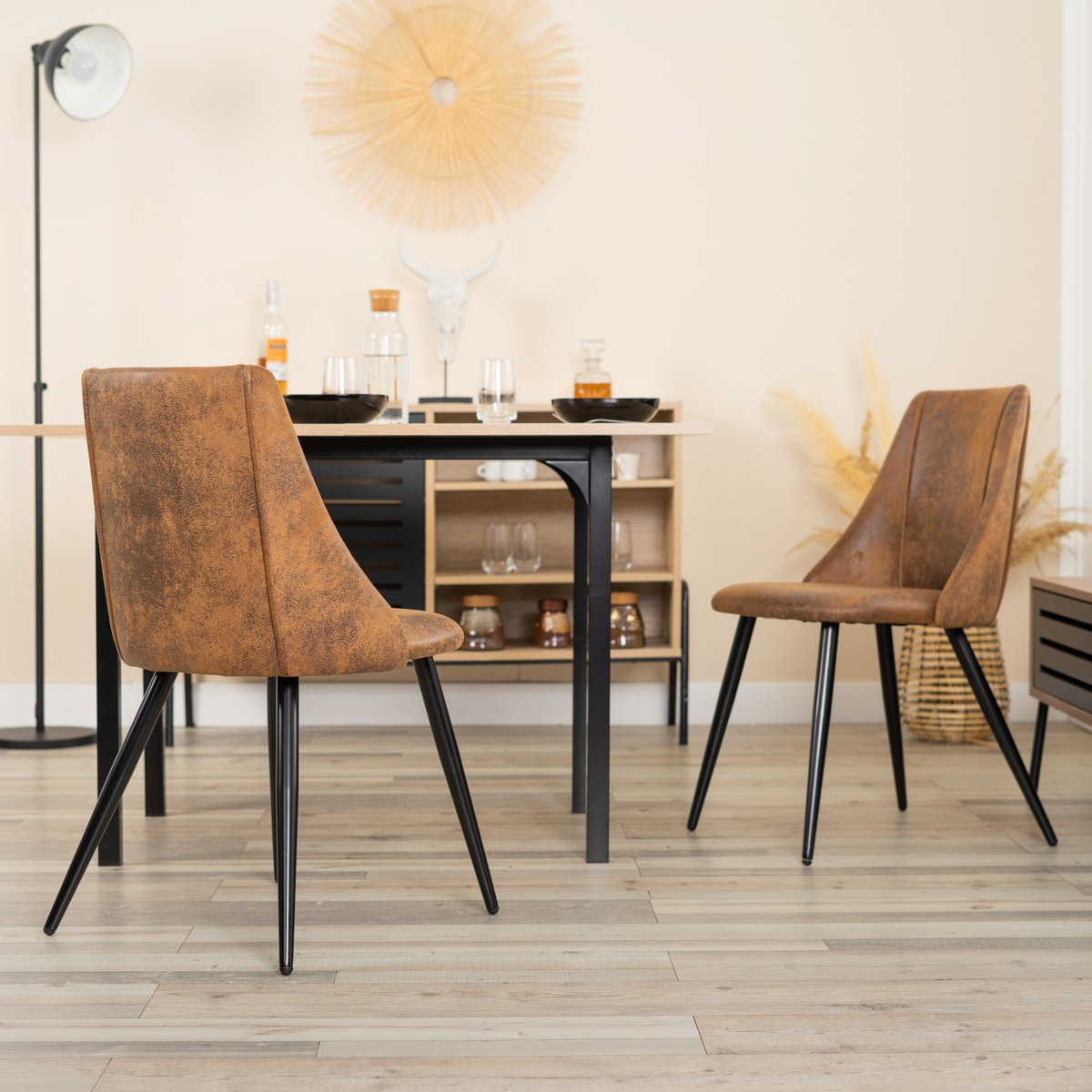 Lot de 2 chaises de salle à manger vintage, SMEG marron, MEUBLES COSY