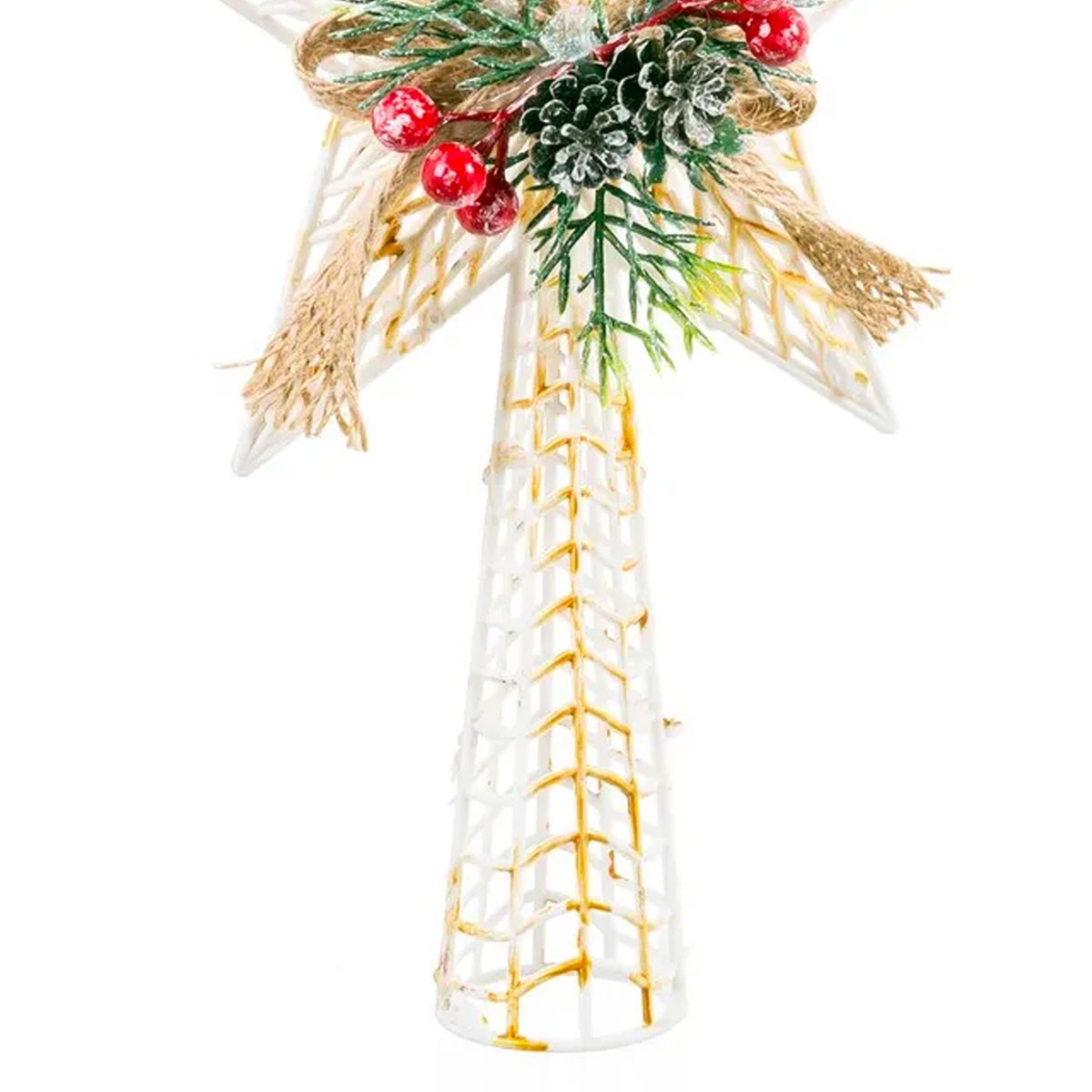 Cimier de sapin de noël Étoile 18x5x27cm doré, WADIGA