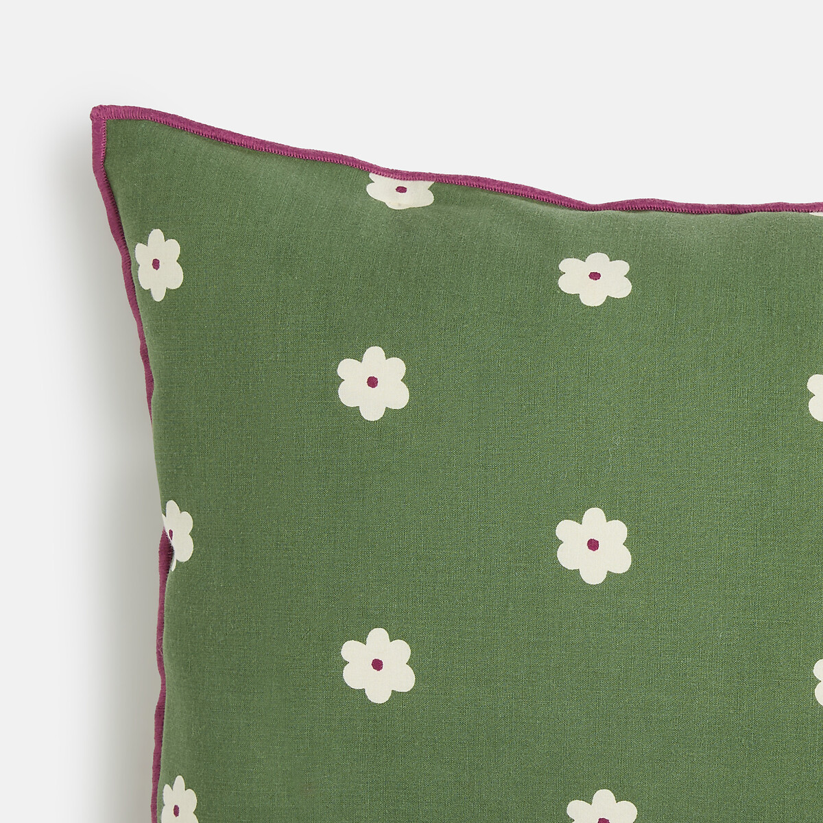 Funda de cojín rectangular, de algodón, con estampado floral, LEIHO verde/crudo, LA REDOUTE INTERIEURS