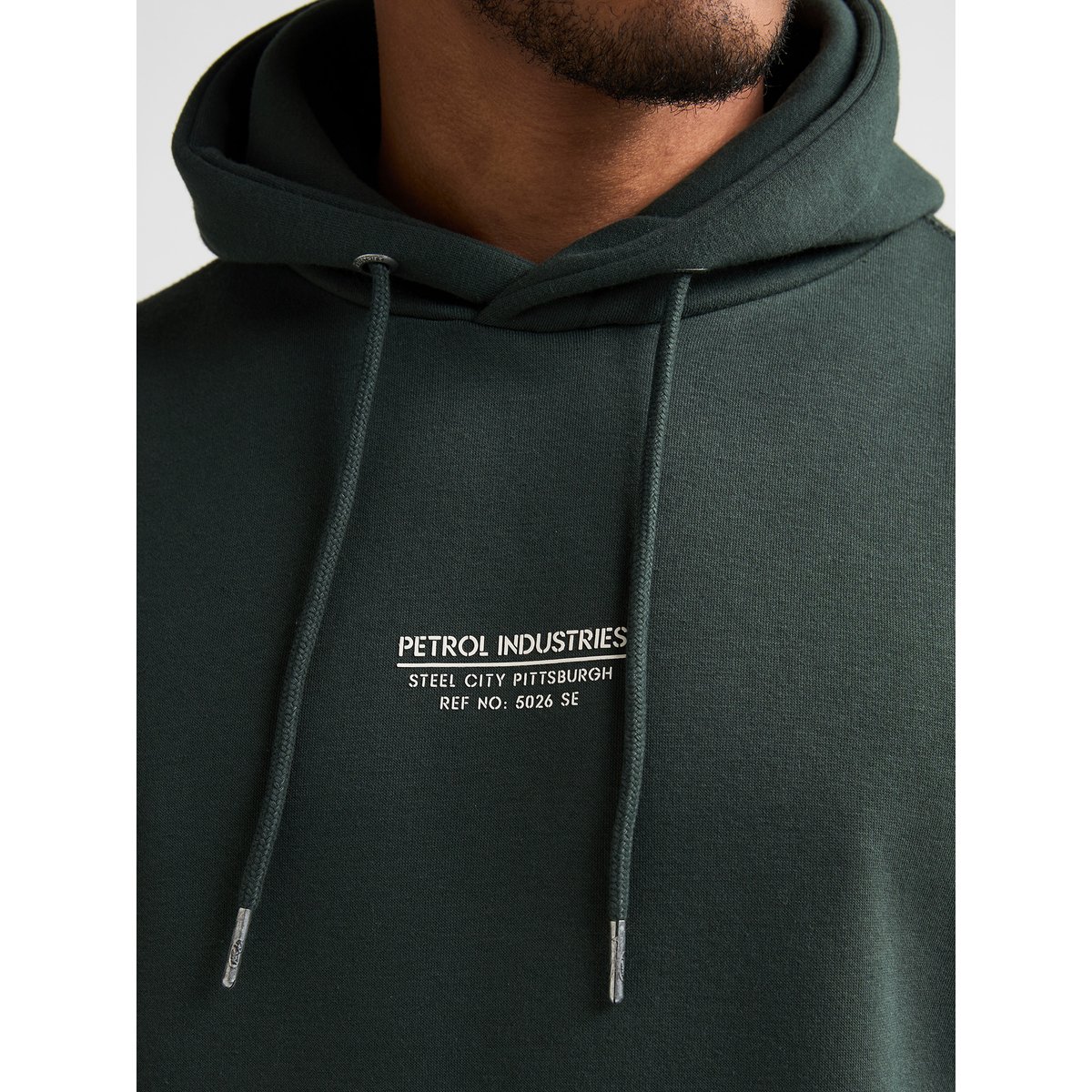 Sweat à capuche imprimé forgeview vert deep green, PETROL INDUSTRIES
