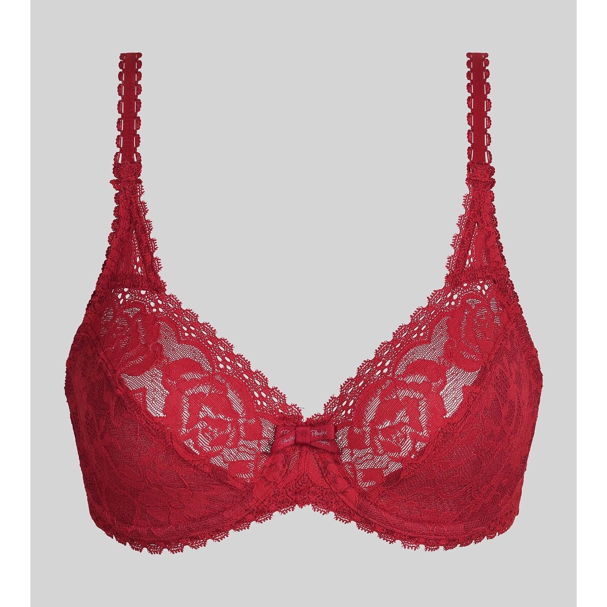 Soutien-gorge emboitant Flower Elegance rouge velour, PLAYTEX