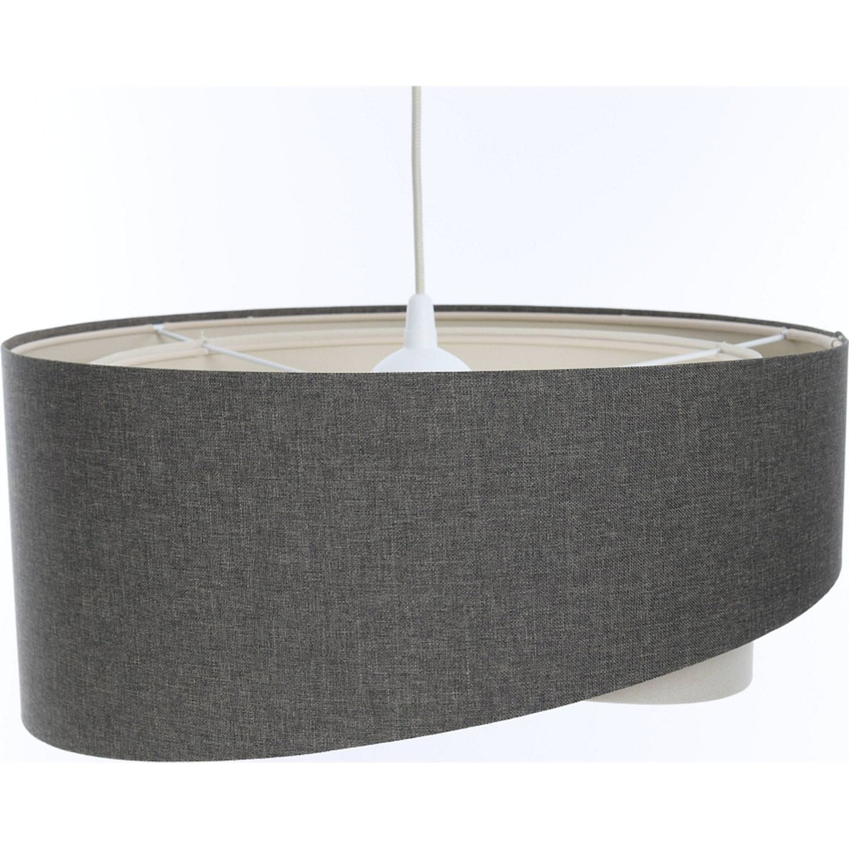 Suspension en lin rond Boho beige crème en lin naturel, BPS KONCEPT
