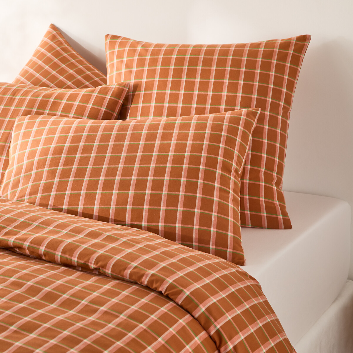 Funda de almohada de algodón, Brieuc caramelo cuadros multicolores, LA REDOUTE INTERIEURS