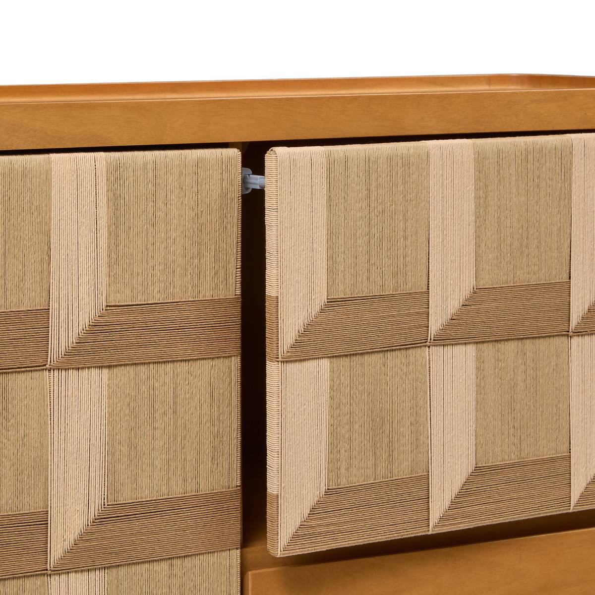 Buffet haut rectangulaire avec portes et tiroir en manguier NETSI sable, ATMOSPHERA