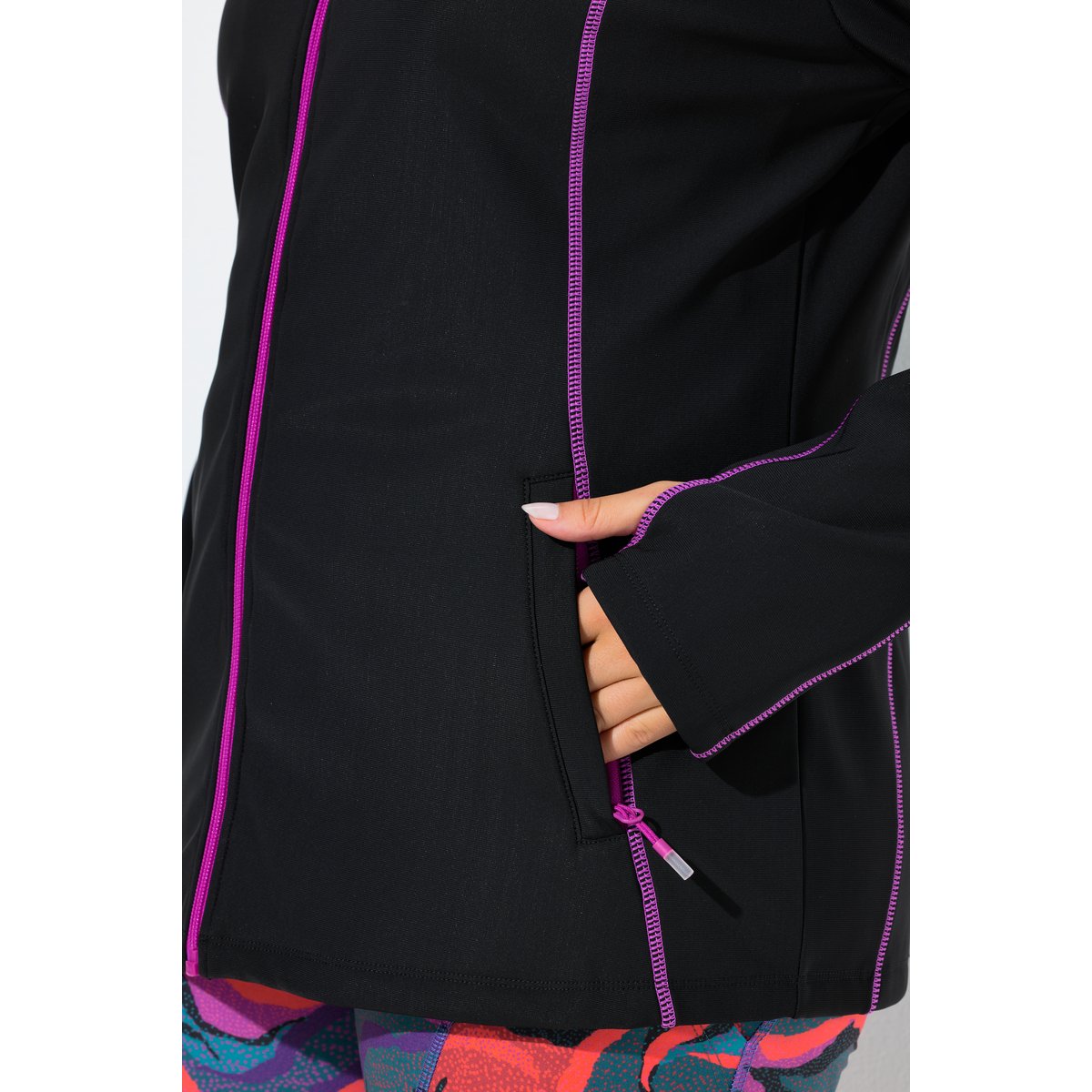Veste technique en molleton déperlant noir, ULLA POPKEN