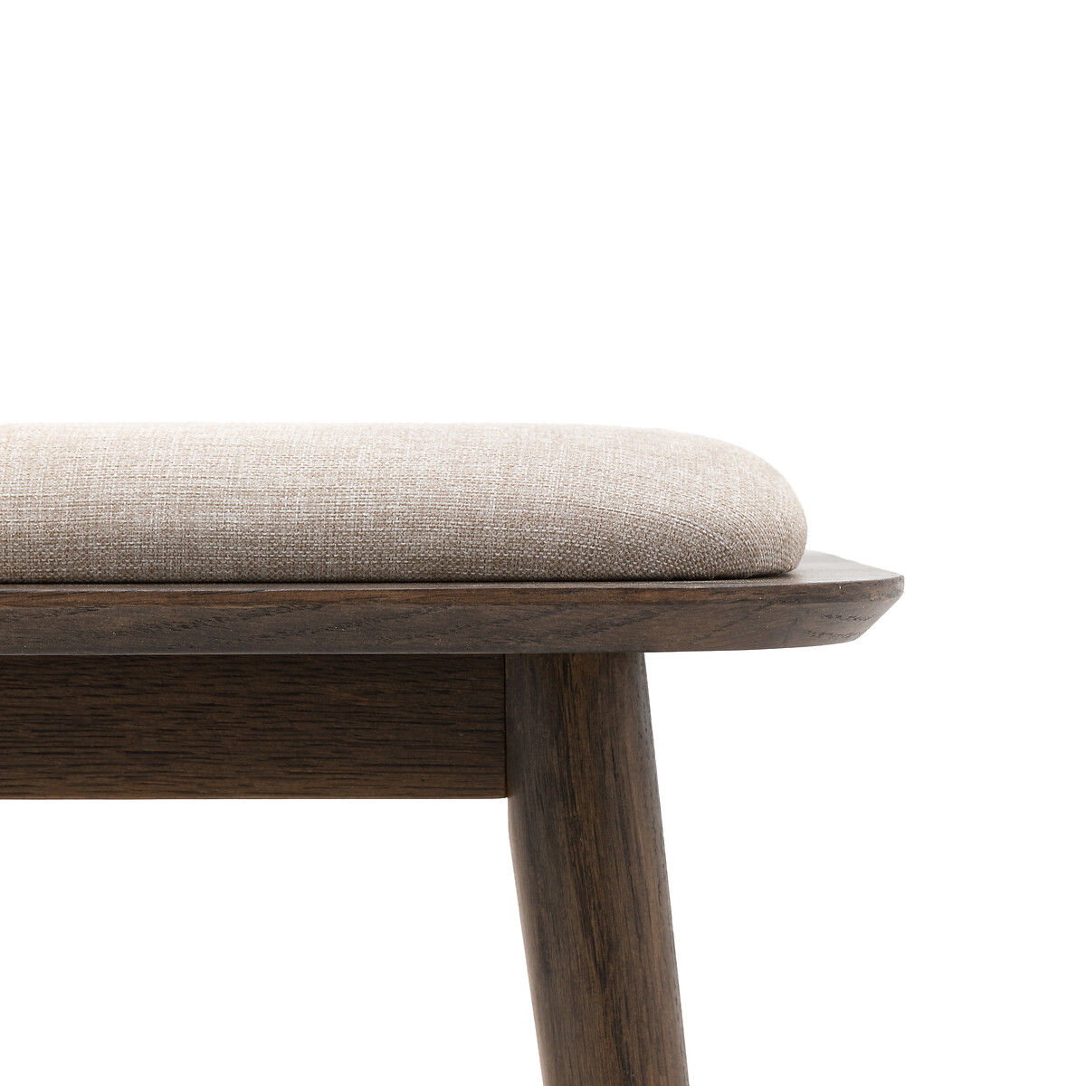 Hale Smoked Oak & Linen Upholstered 2 Seater Dining Bench (124 cm) smoked oak, ÉDITÉ