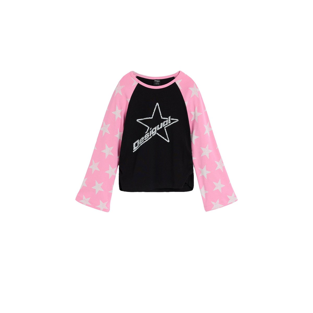T-shirt étoiles logo noir, DESIGUAL