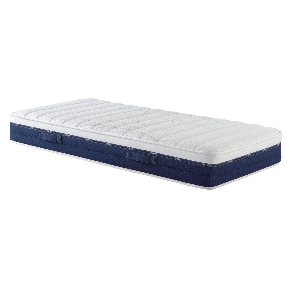 Ensemble matelas ressorts et mémoire de forme, sommier et pieds Rêve 600 blanc, SOMEO
