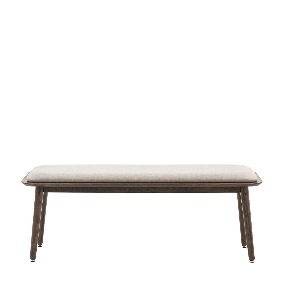 Hale Smoked Oak & Linen Upholstered 2 Seater Dining Bench (124 cm) smoked oak, ÉDITÉ