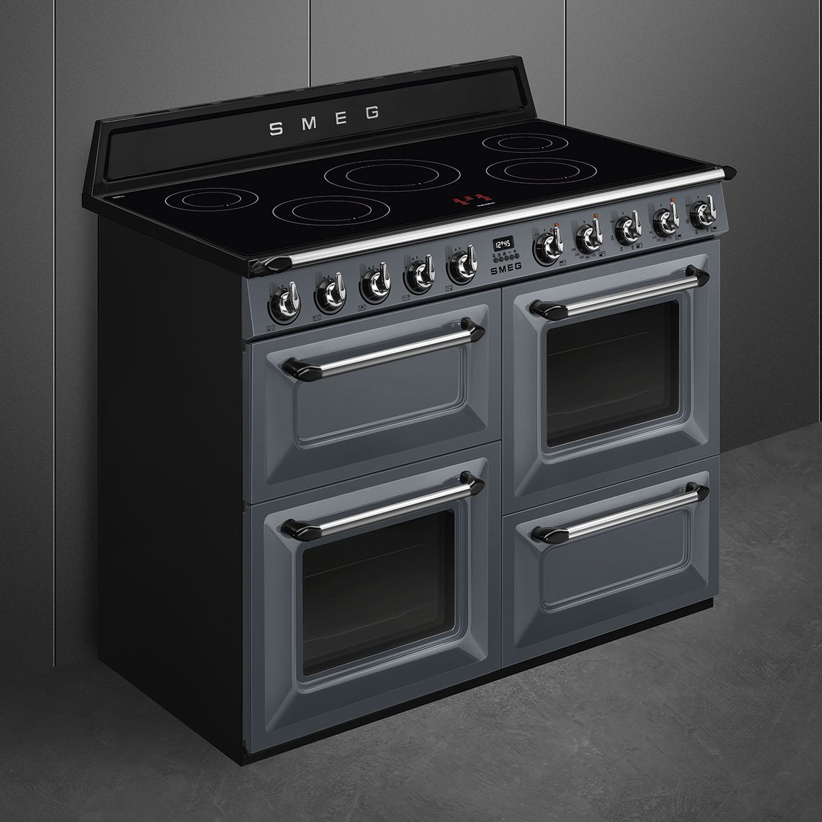 Piano de cuisson induction 5 feux 110 cm TR4110I gris ardoise brillant, SMEG