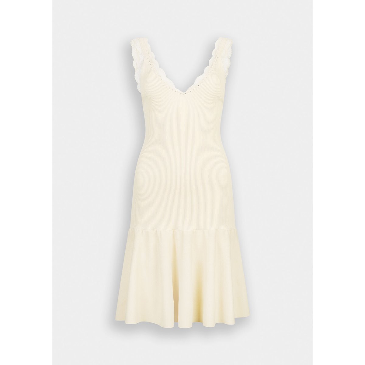 Robe courte avec détails en dentelle beige clair, LIU JO