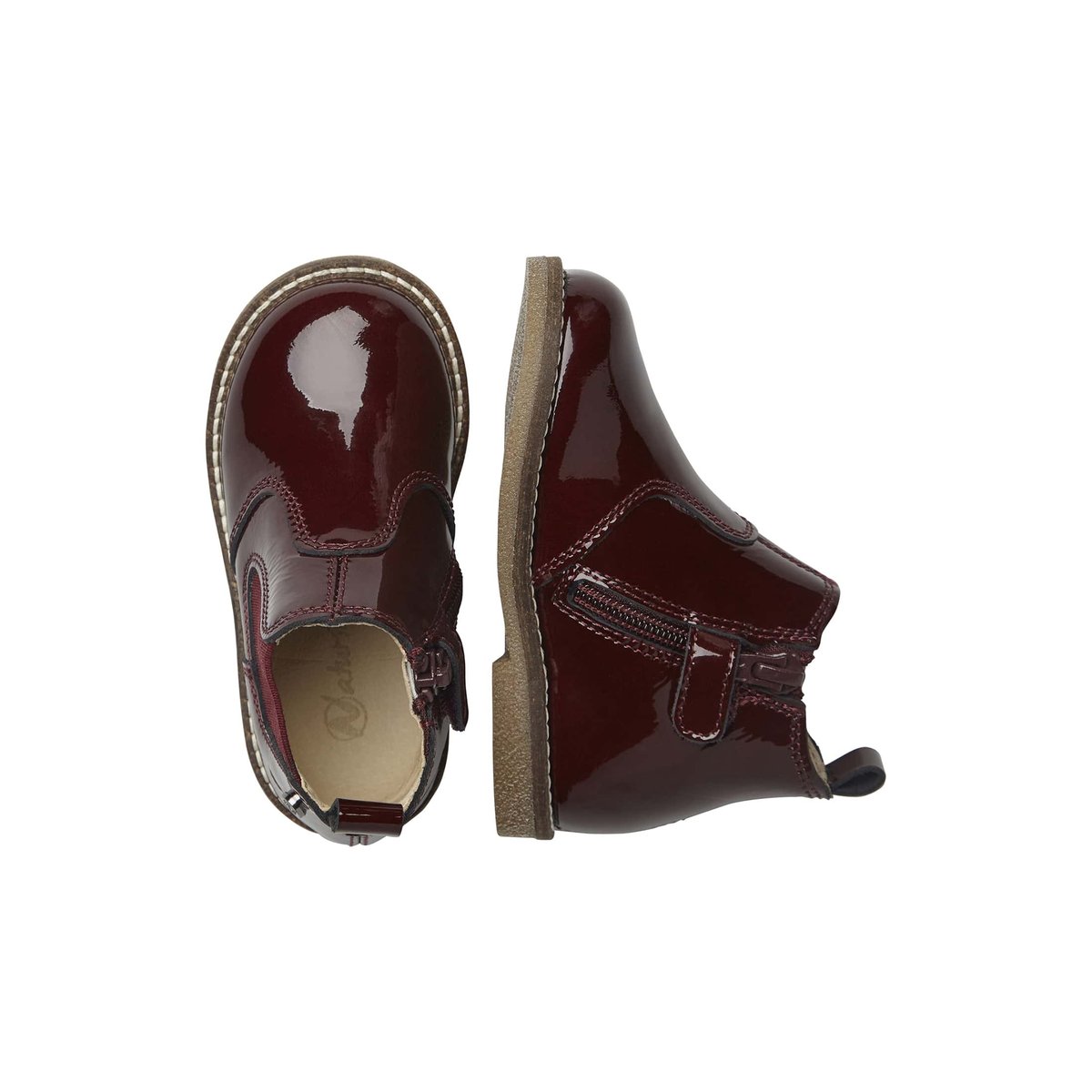 Bottes Chelsea En Cuir Verni Avec Glissière Arthur bordeaux, NATURINO