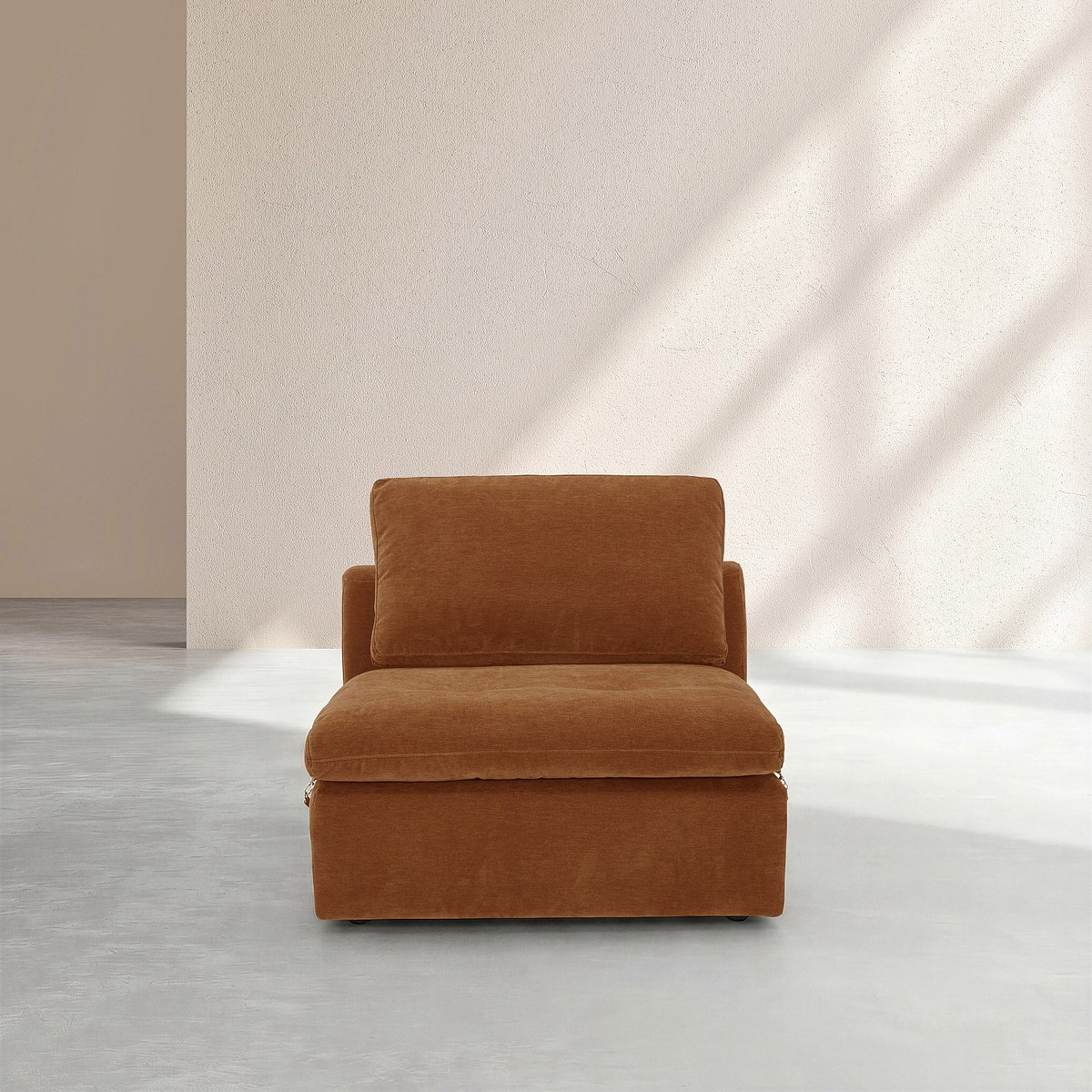 Chauffeuse en tissu AMERIA marron, HABITAT