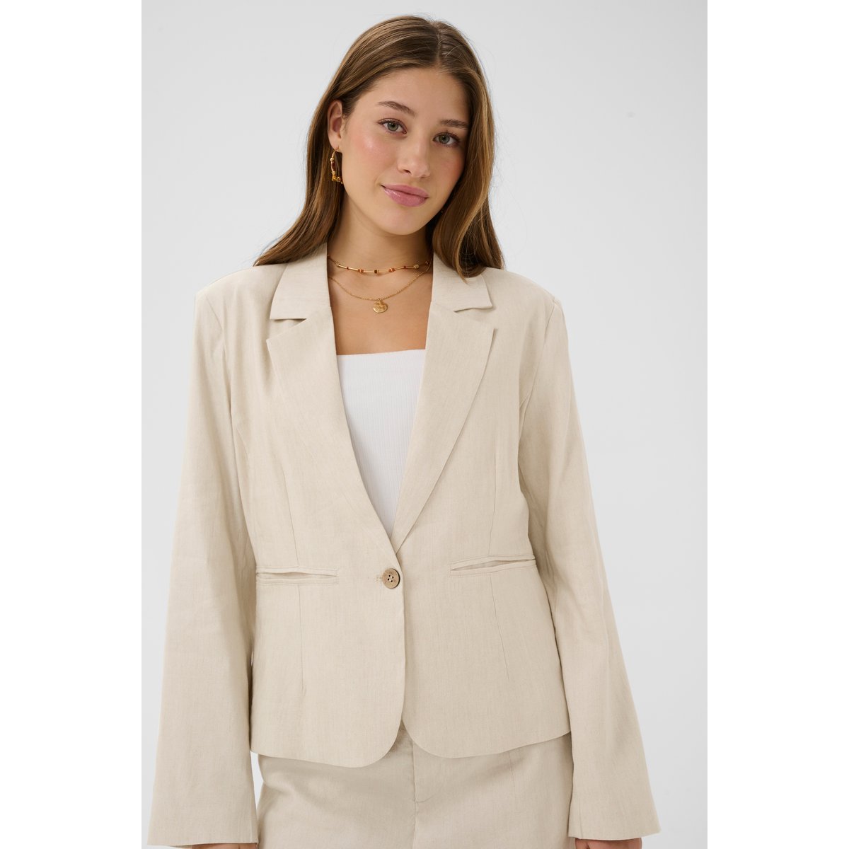 Blazer beige perfectly pale melange, CREAM