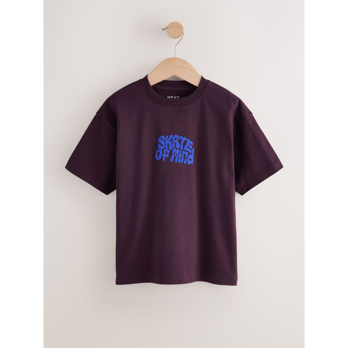 T-shirt manches courtes imprimé, lot de 3 bleu/neutre/prune, NEXT