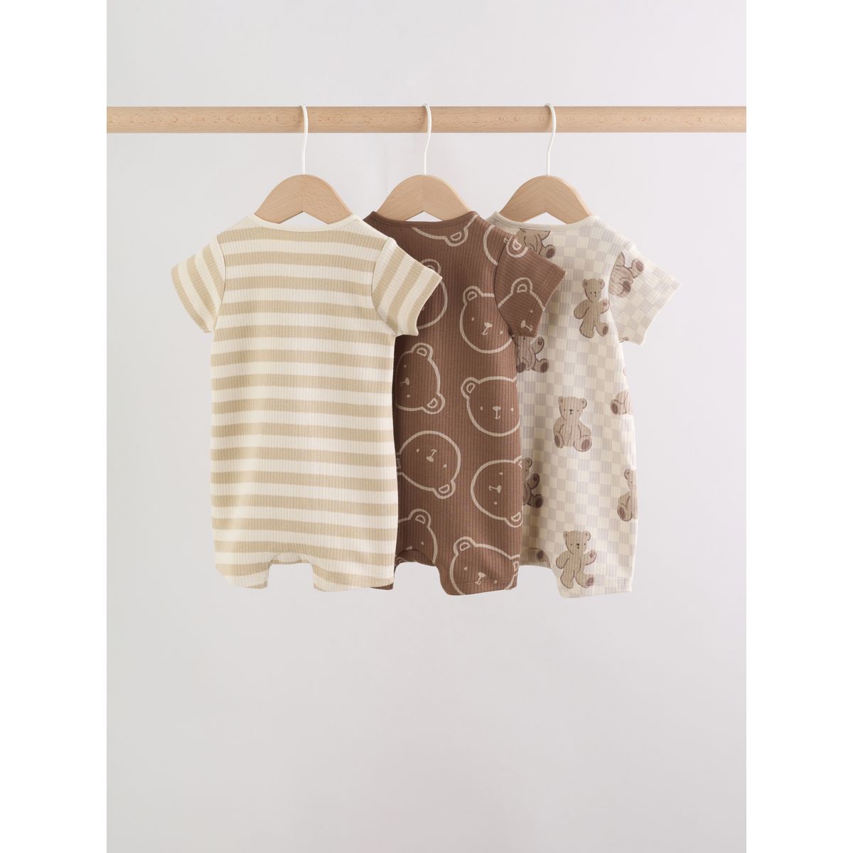 Barboteuse zippée double sens, lot de 3 marron, NEXT