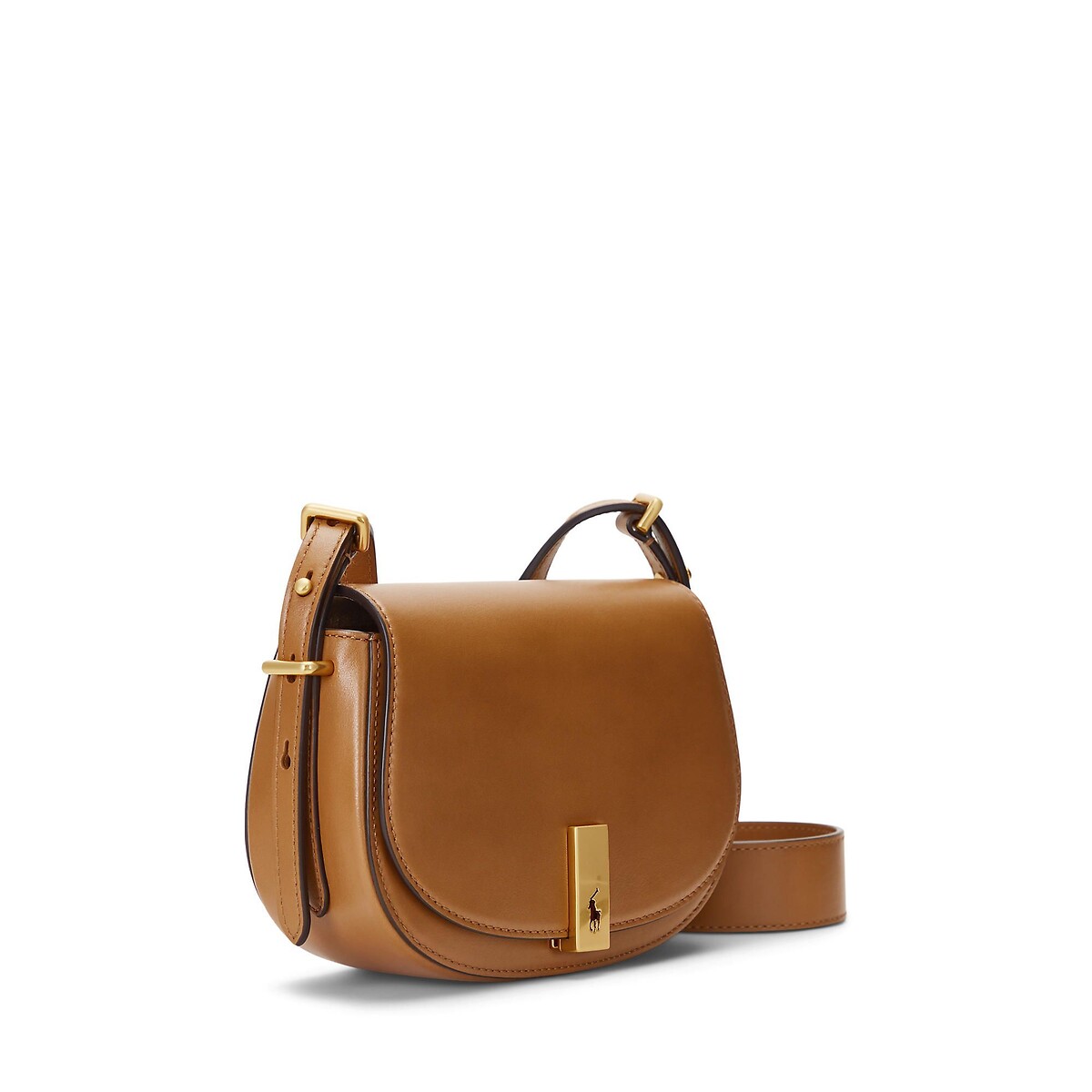 Sac à bandoulière en cuir camel, POLO RALPH LAUREN