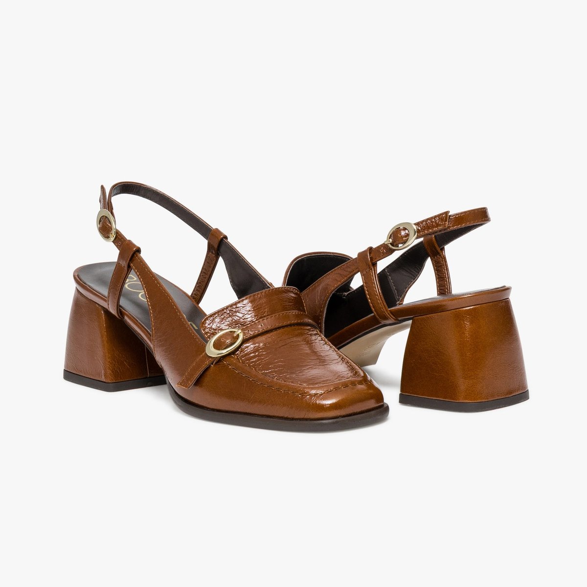 Escarpin en cuir DOMITILLE camel cognac, BOCAGE
