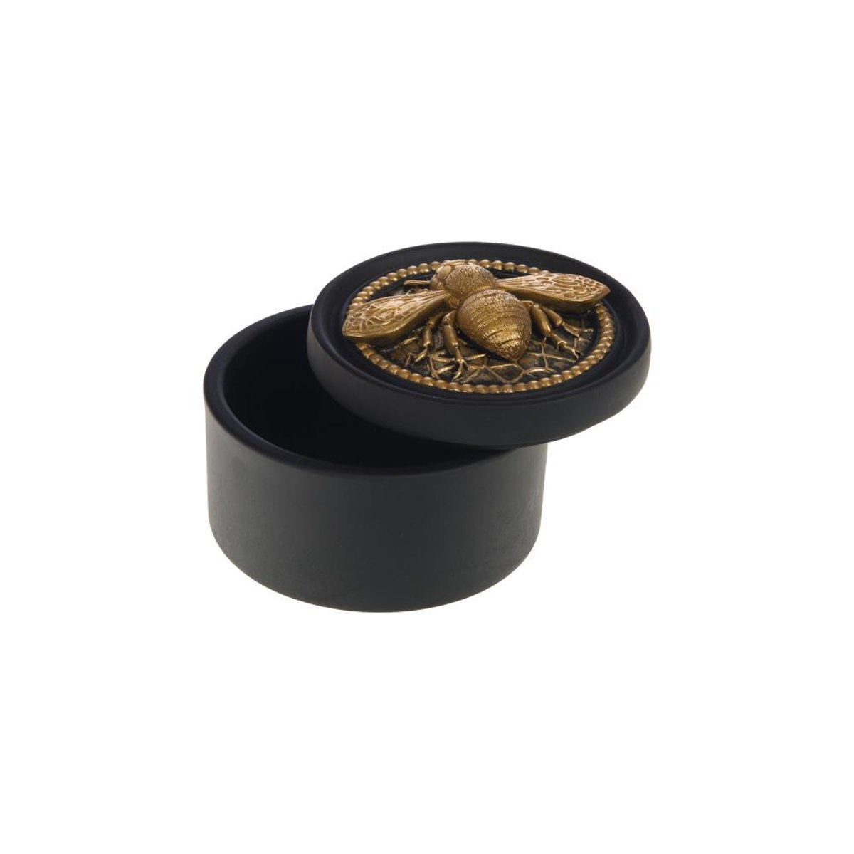 Boite abeille en résine  et dorée Ø12 cm noir, AMADEUS