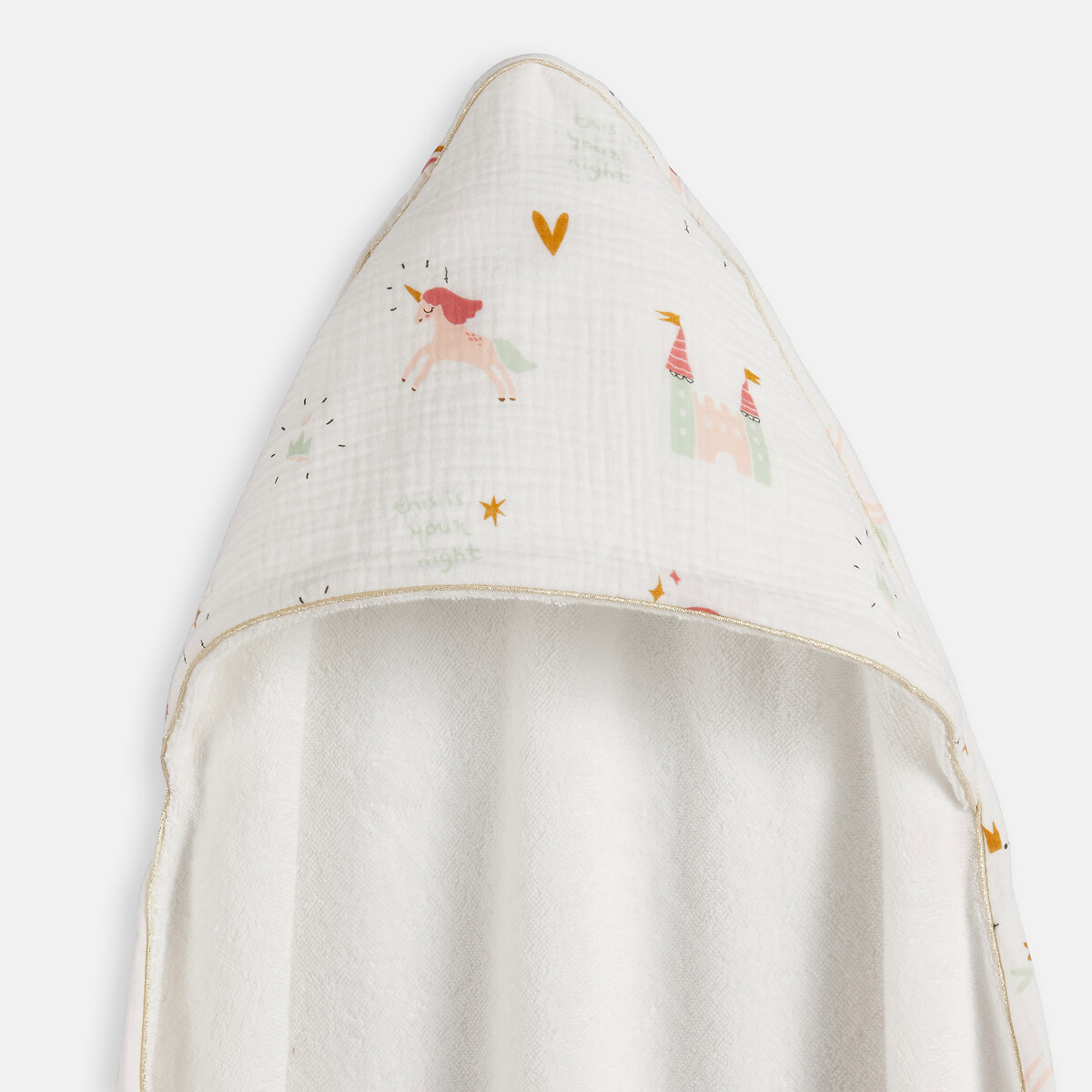 Capa de baño de gasa de algodón y tejido de rizo 380 g, CHATEAU LICORNE estampado, LA REDOUTE INTERIEURS