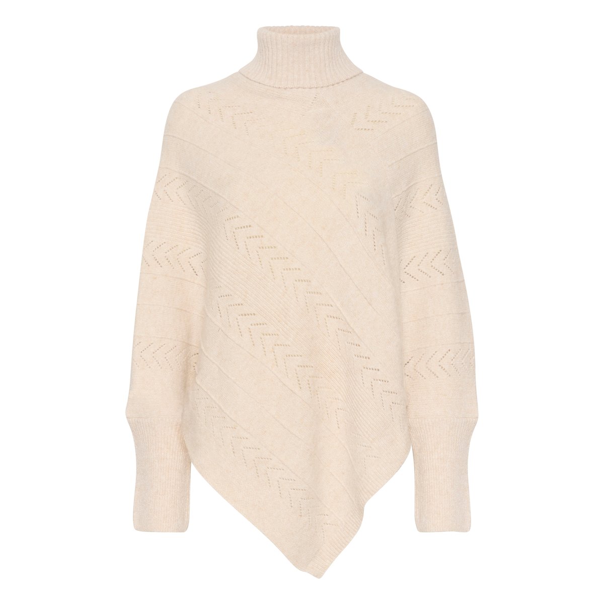 Poncho beige oat melange, CREAM