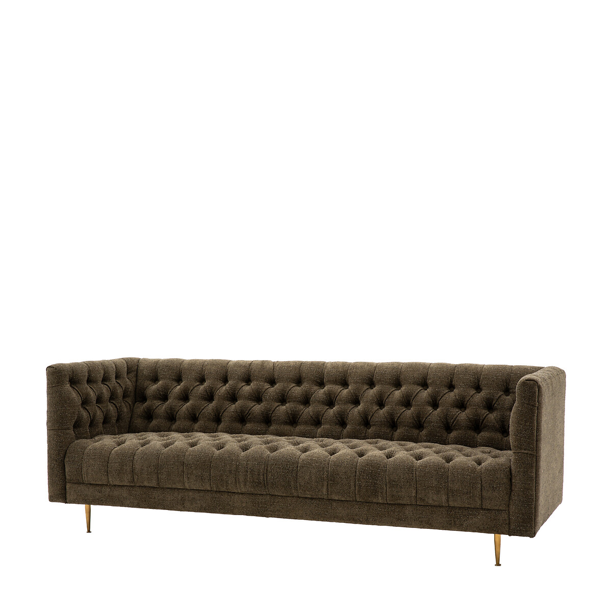 Kendal Retro Buttoned Textured Boucle 3-Seater Sofa green, ÉDITÉ
