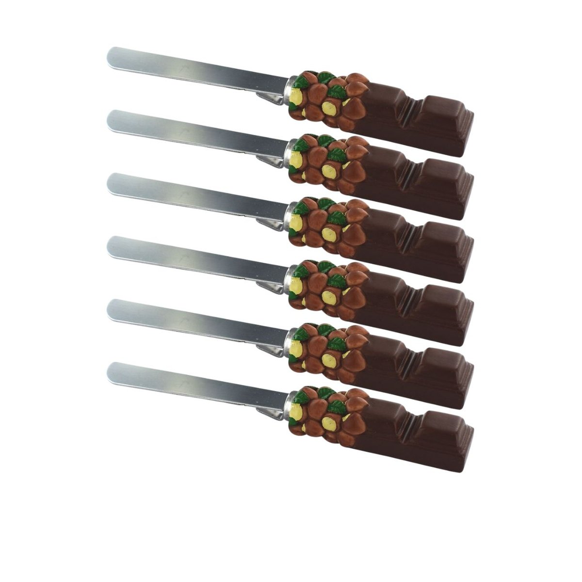 Set de 6 ustensiles de cuisine spatule à tartiner DISPLAY inox|marron, FACKELMANN