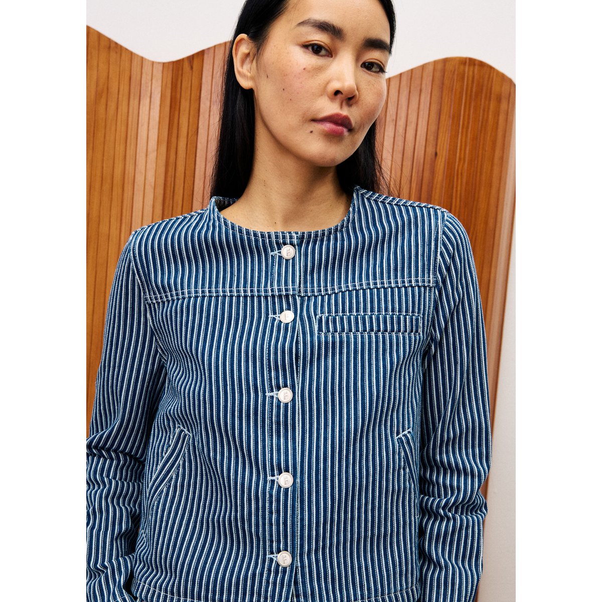 Veste en coton GAURA bleu jean, FRNCH