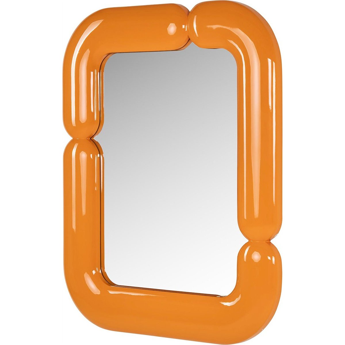 Miroir mural rectangulaire orange brillant contemporain, RECOLLECTION