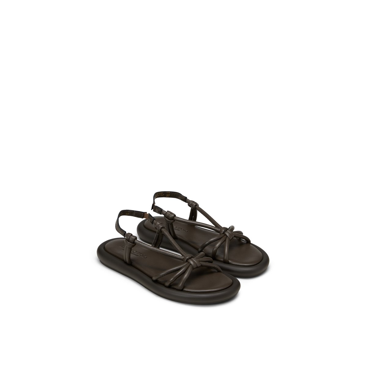 Sandale modèle Beatrice en cuir de chèvre souple dunkelbraun, MARC O'POLO